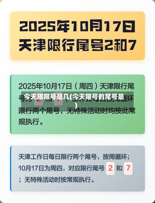 今天限限号是几(今天限号的尾号是)