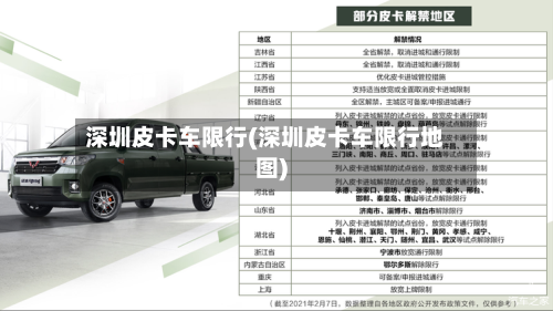 深圳皮卡车限行(深圳皮卡车限行地图)