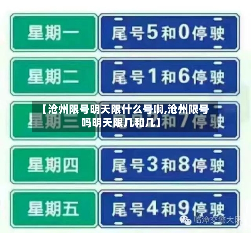 【沧州限号明天限什么号啊,沧州限号吗明天限几和几】