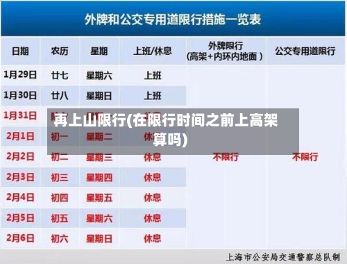 再上山限行(在限行时间之前上高架算吗)-第2张图片