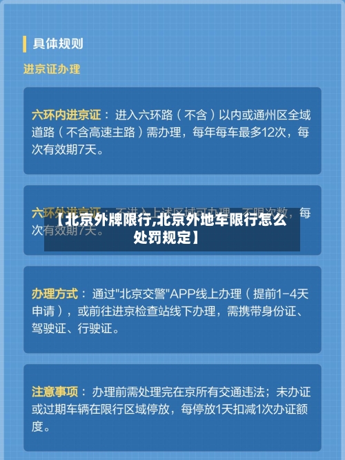 【北京外牌限行,北京外地车限行怎么处罚规定】