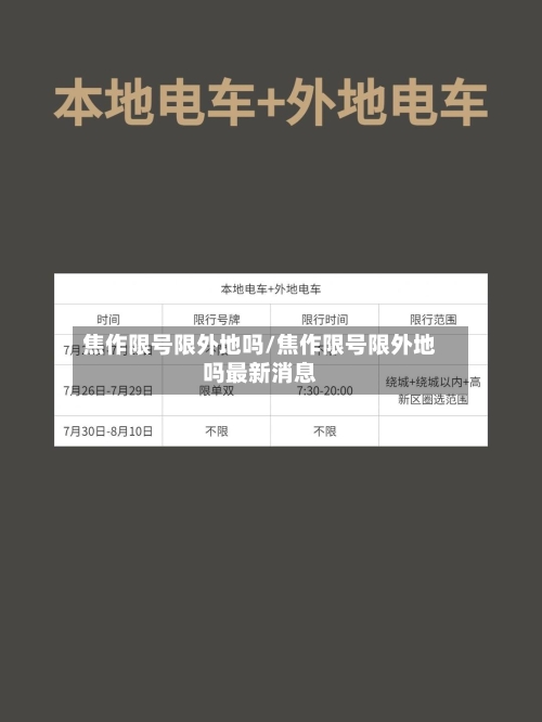 焦作限号限外地吗/焦作限号限外地吗最新消息
