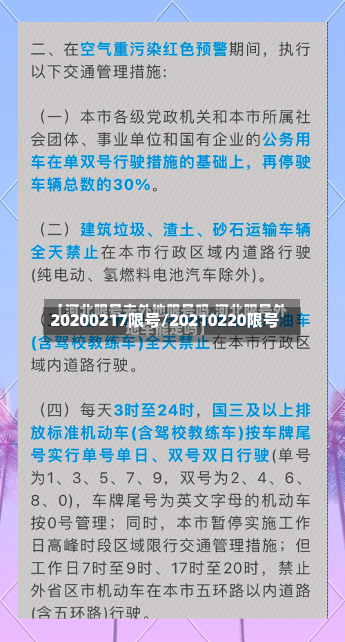 20200217限号/20210220限号