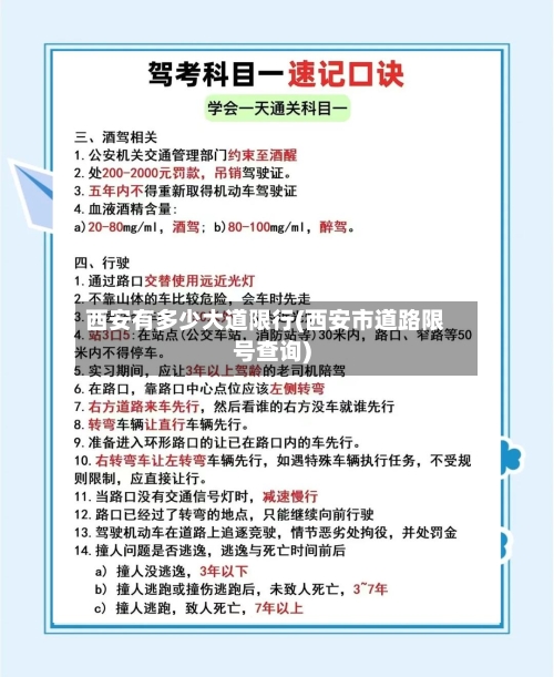 西安有多少大道限行(西安市道路限号查询)