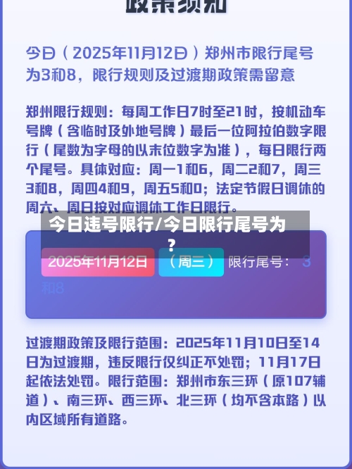 今日违号限行/今日限行尾号为?-第3张图片