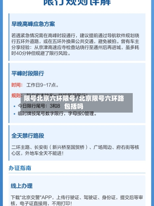 限号北京六环限号/北京限号六环路包括吗