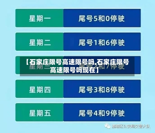 【石家庄限号高速限号吗,石家庄限号高速限号吗现在】