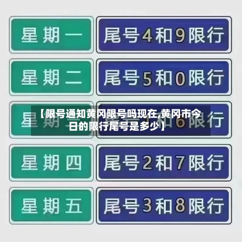 【限号通知黄冈限号吗现在,黄冈市今日的限行尾号是多少】-第3张图片