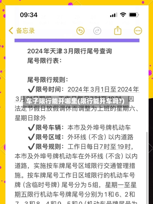 车子限行能开哪里(限行能开车吗?)
