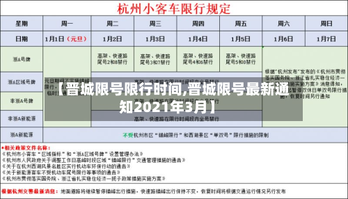 【晋城限号限行时间,晋城限号最新通知2021年3月】