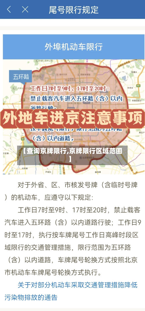 【查询京牌限行,京牌限行区域范围】-第2张图片