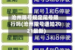 沧州限号规定尾号限行吗(沧州限号通知2021最新)