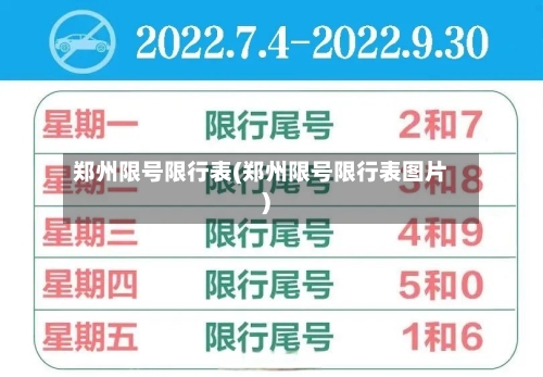 郑州限号限行表(郑州限号限行表图片)