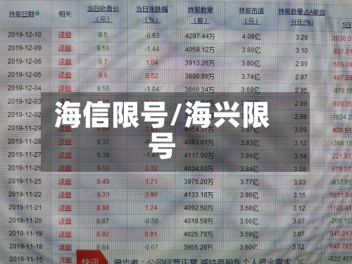 海信限号/海兴限号-第2张图片