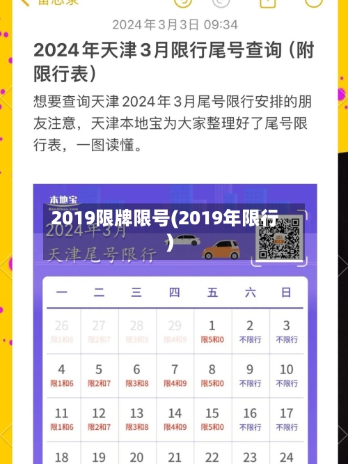 2019限牌限号(2019年限行)-第2张图片