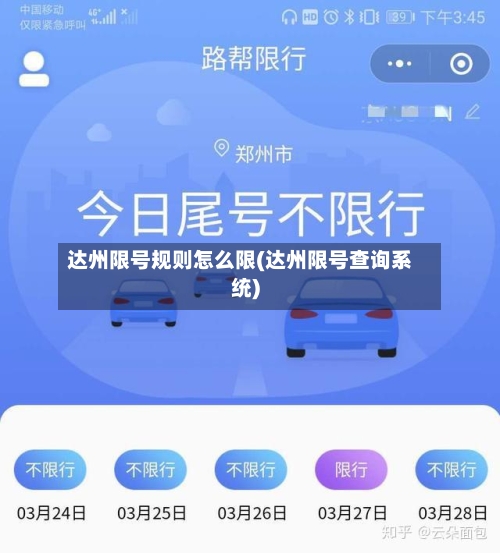 达州限号规则怎么限(达州限号查询系统)