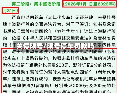 关停限号/限号停车罚款吗