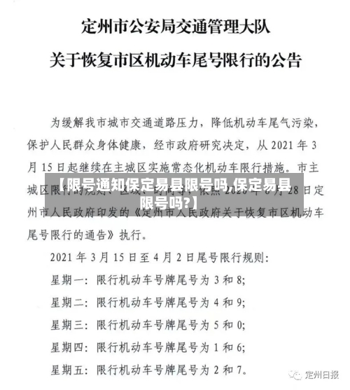 【限号通知保定易县限号吗,保定易县限号吗?】