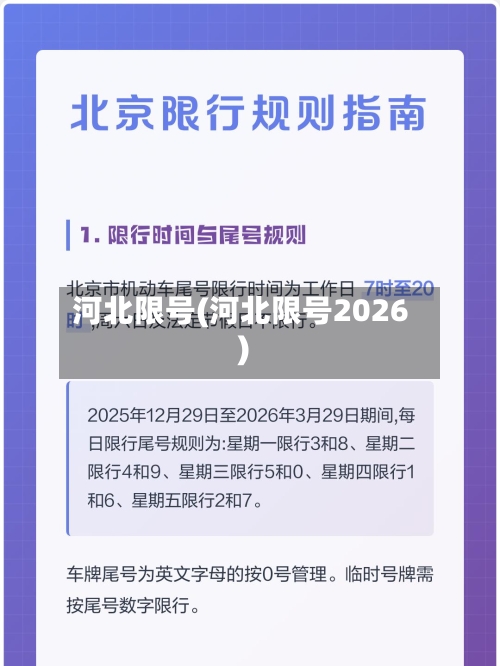 河北限号(河北限号2026)