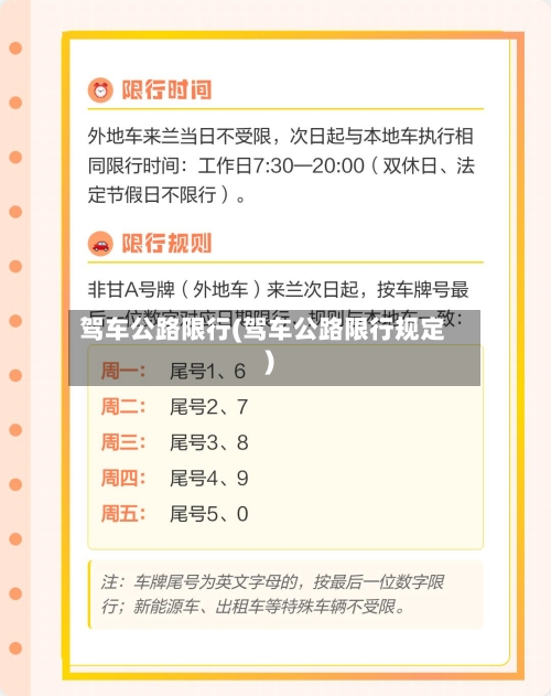 驾车公路限行(驾车公路限行规定)-第2张图片