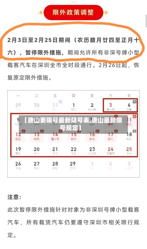 【唐山要限号最新限号表,唐山最新限号规定】