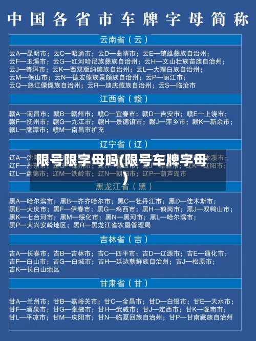 限号限字母吗(限号车牌字母)