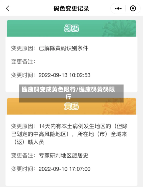 健康码变成黄色限行/健康码黄码限行