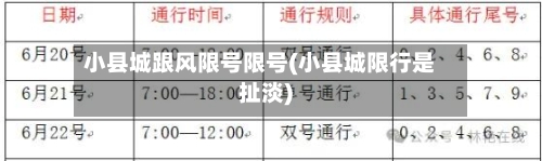 小县城跟风限号限号(小县城限行是扯淡)-第2张图片