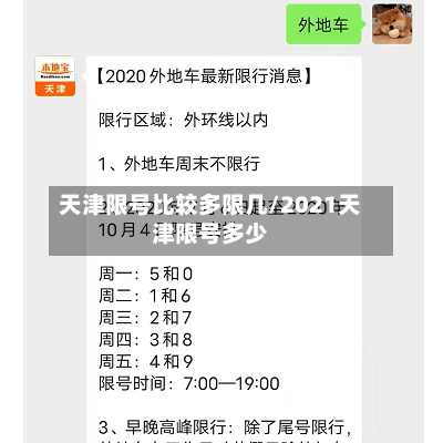 天津限号比较多限几/2021天津限号多少