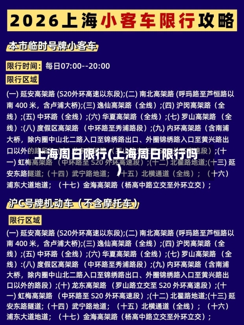 上海周日限行(上海周日限行吗)