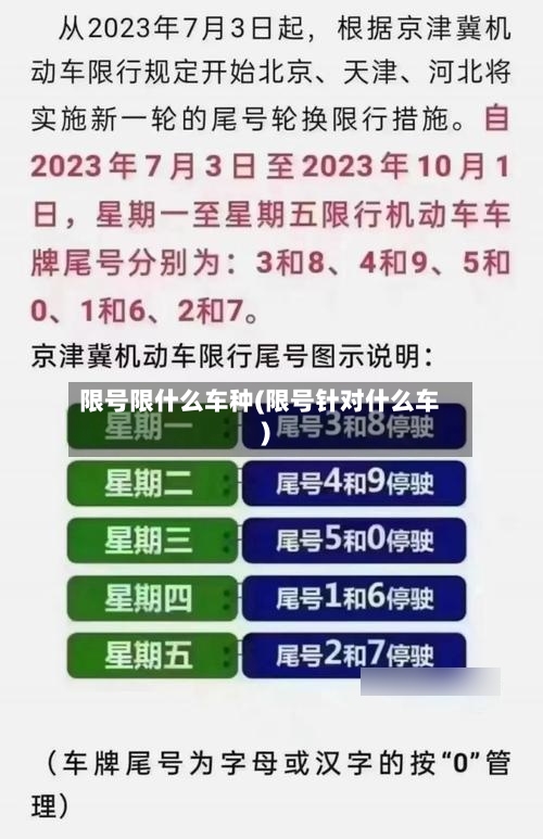 限号限什么车种(限号针对什么车)