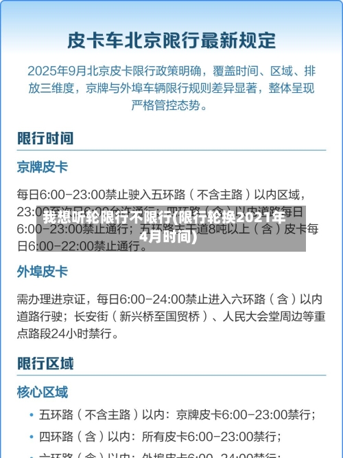 我想听轮限行不限行(限行轮换2021年4月时间)