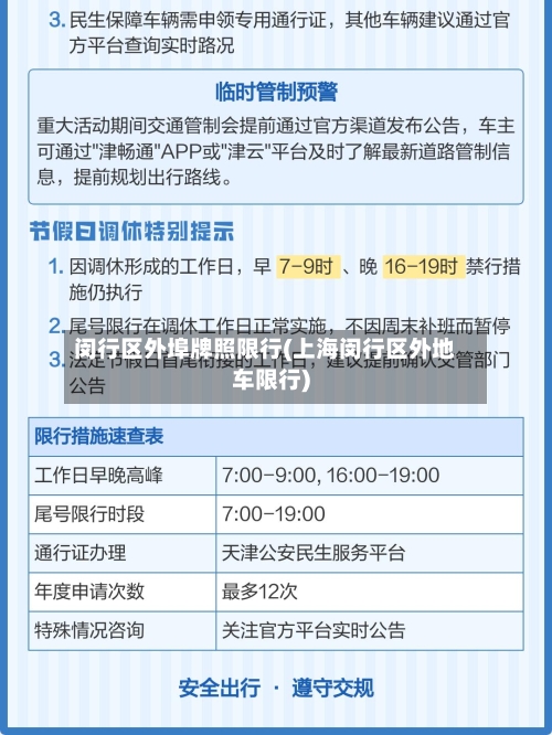 闵行区外埠牌照限行(上海闵行区外地车限行)-第2张图片