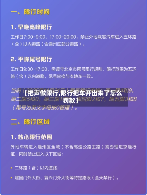 【把声做限行,限行把车开出来了怎么罚款】-第2张图片