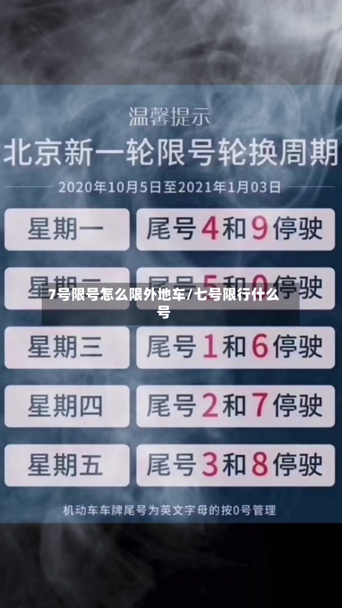 7号限号怎么限外地车/七号限行什么号