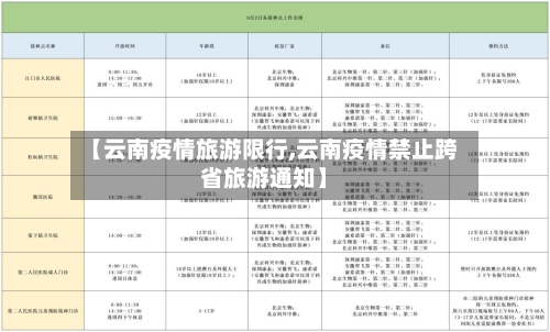 【云南疫情旅游限行,云南疫情禁止跨省旅游通知】