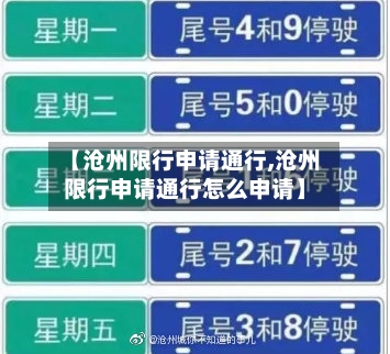 【沧州限行申请通行,沧州限行申请通行怎么申请】-第3张图片
