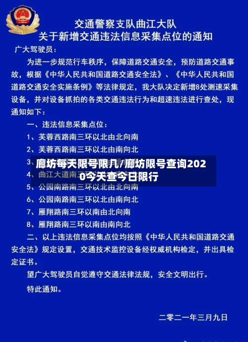 廊坊每天限号限几/廊坊限号查询2020今天查今日限行
