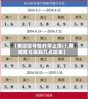 【南阳限号啥时停止限行,南阳限号限到几点结束】-第3张图片