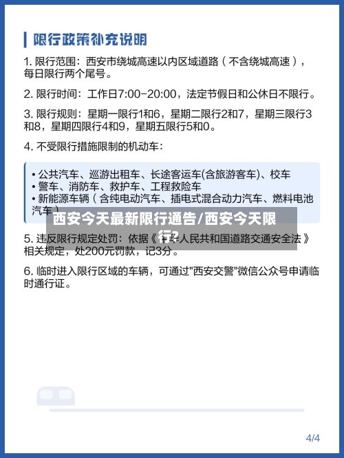 西安今天最新限行通告/西安今天限行?