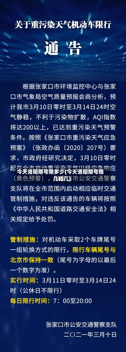 今天洛阳限号限多少(今天洛阳限号限几和几)