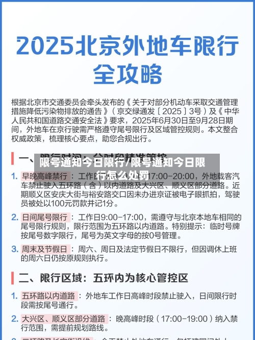 限号通知今日限行/限号通知今日限行怎么处罚-第2张图片