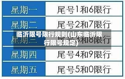临沂限号限行规则(山东临沂限行限号规定)