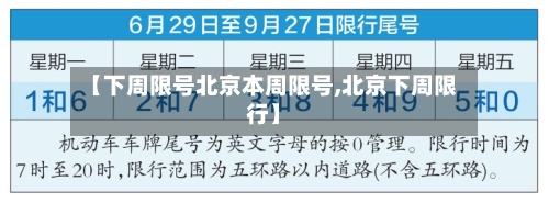 【下周限号北京本周限号,北京下周限行】