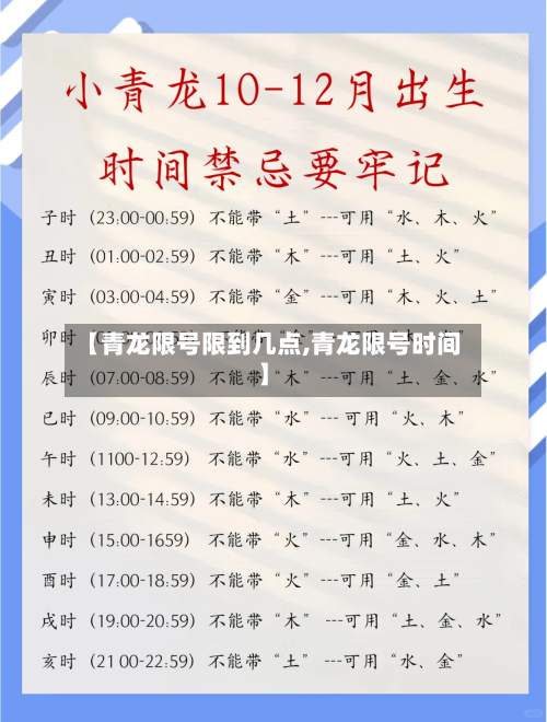 【青龙限号限到几点,青龙限号时间】
