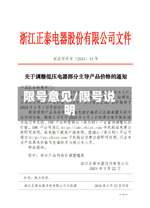 限号意见/限号说明
