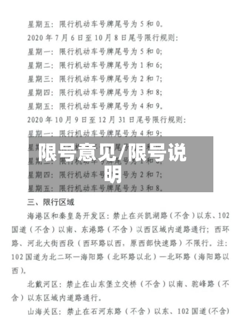 限号意见/限号说明-第3张图片