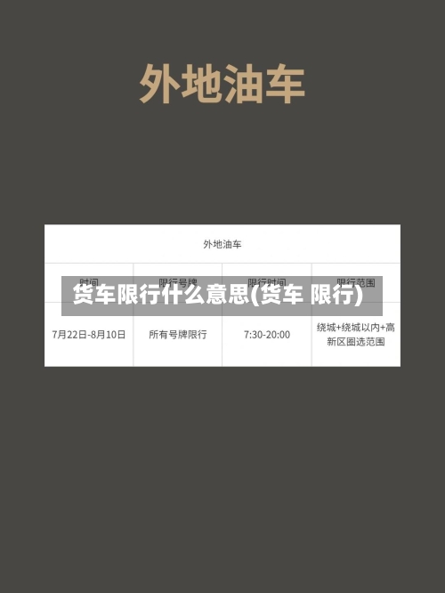货车限行什么意思(货车 限行)