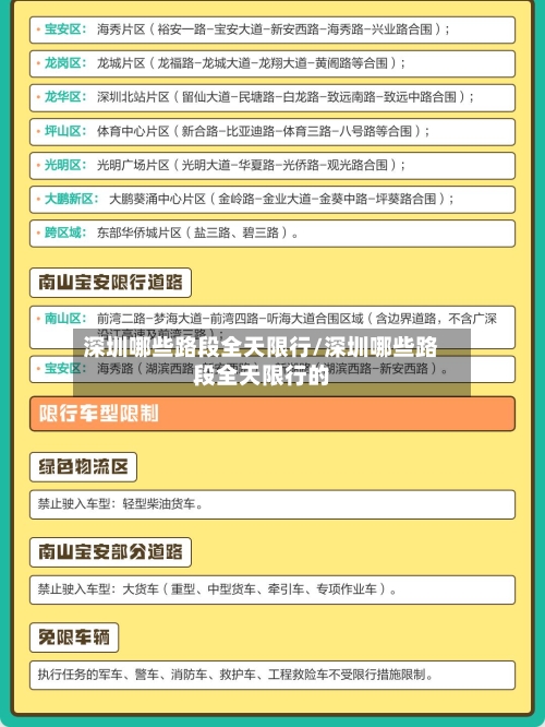 深圳哪些路段全天限行/深圳哪些路段全天限行的-第2张图片