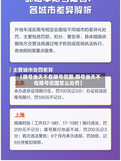 【限号当天不在限号范围,限号当天不在限号范围怎么处罚】-第2张图片